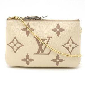 Louis Vuitton Pochette Double Zip 2 Way Chain Shoulder Monogram Implant
